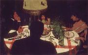 Felix Vallotton Dinner,Light Effect oil painting artist